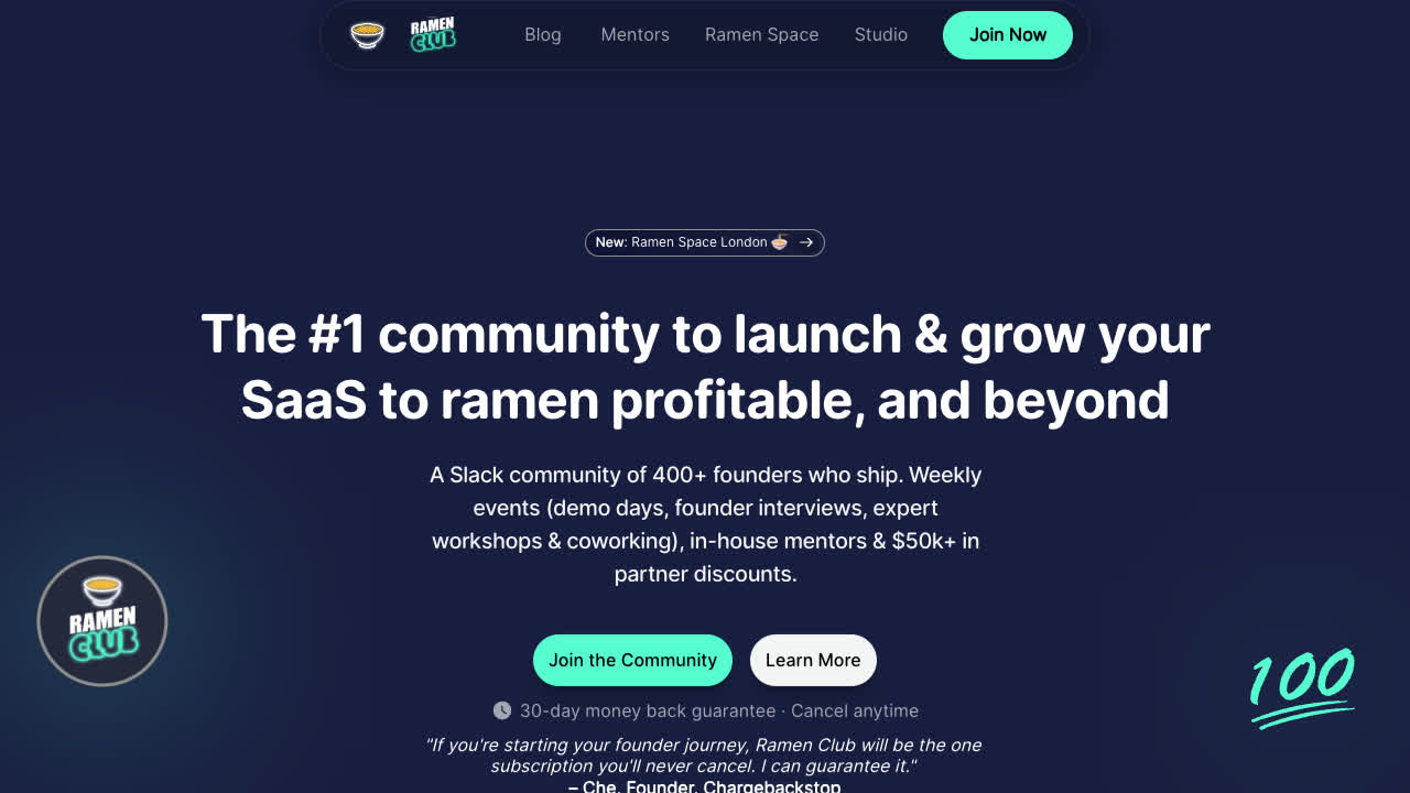 Ramen Club website screenshot