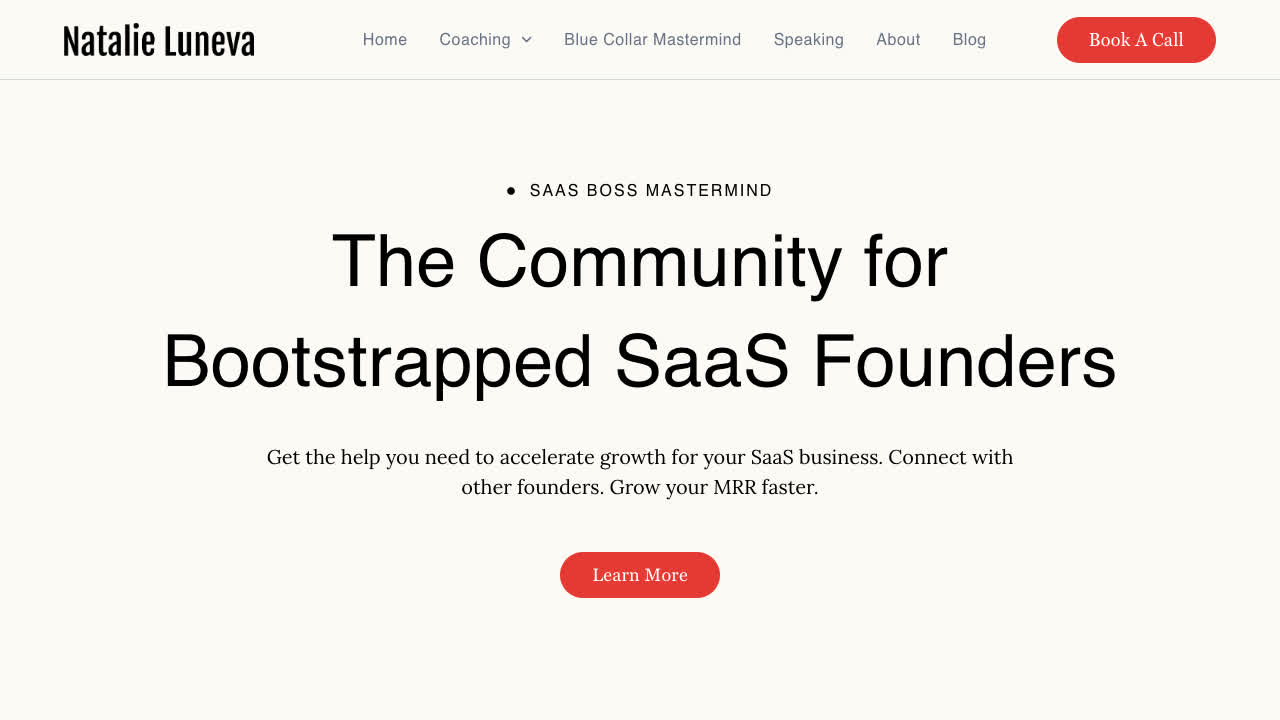 SaaS Boss Mastermind website screenshot